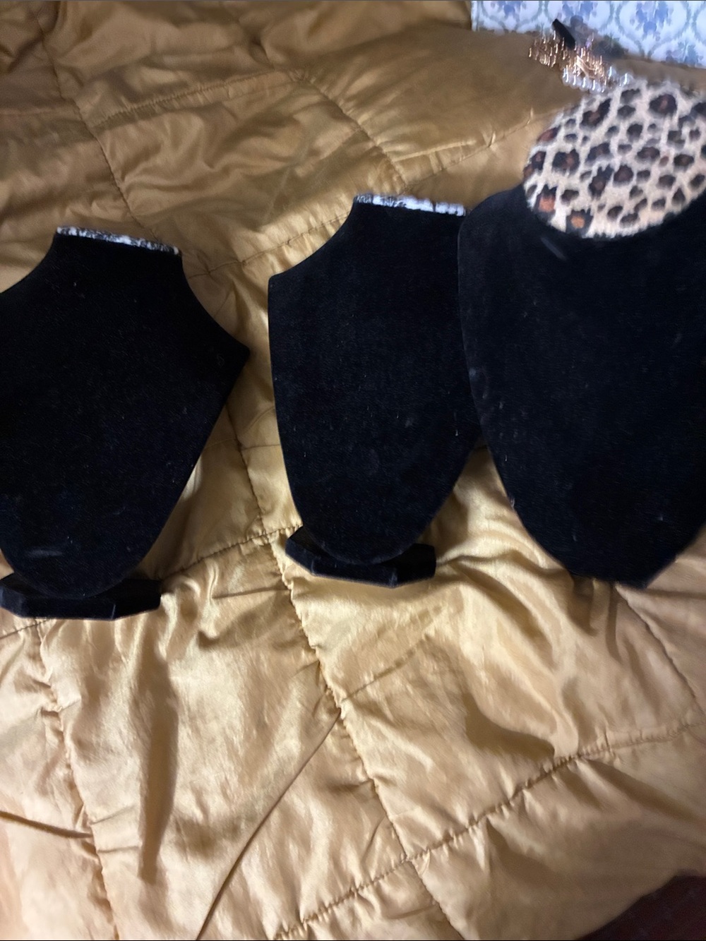 Black Velvet Necklace Display Bust - Set of 3